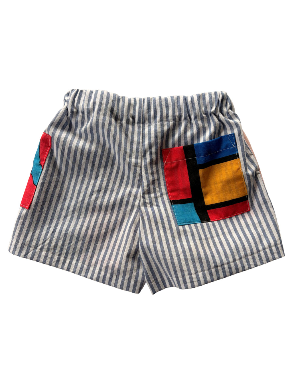 mickey mouse and donald shorts handmade from a vintage disney duvet and 100% cotton ikea duvet with blue stripes